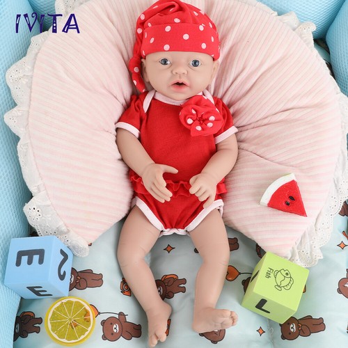 IVITA 15inch Real Reborn Baby Cute Newborn Infant Girl Realistic Silicone Doll - Picture 8 of 10