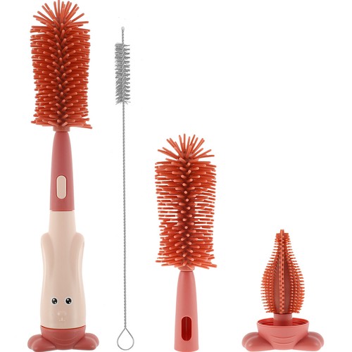 3Pcs Baby Bottle Brush Set Lone Handle Silicone Bottle and Teat Cleaning qrNvB - Picture 13 of 14