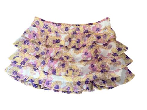 Topshop Y2K 00s Rara Skirt Mini Size 12 10 Floaty Designer Ruffle Frill - Picture 1 of 3