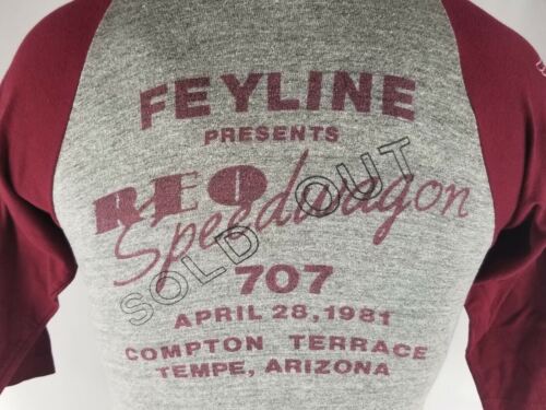 Camiseta vintage 1981 exclusiva agotada Reo Speedwagon/707 detrás del escenario adulto pequeña - Imagen 2 de 11