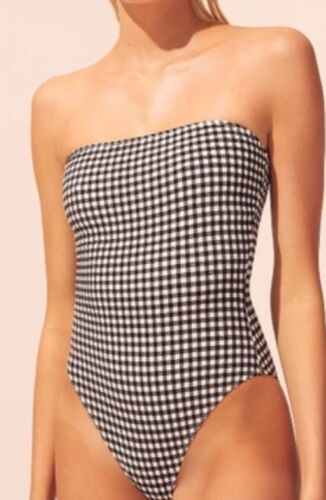 Black & White Gingham one piece SwimSuit Small “Solid & Striped” Swim - Picture 2 of 10