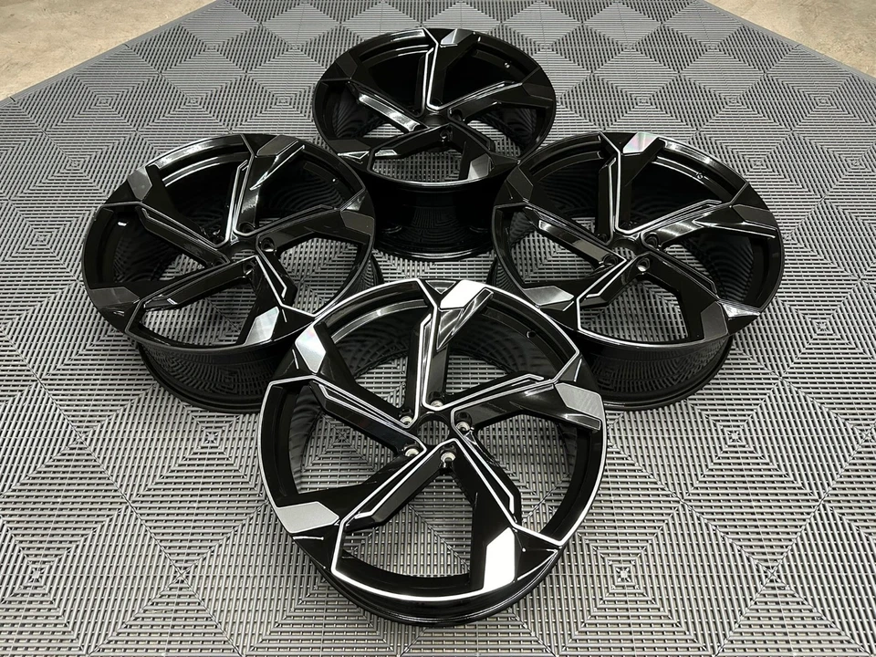 Llantas estilo 20" Audi 2024 Q8 E Tron negro brillante A4 A5 A6 A7 A8 Q5 5x112 - Imagen 4 de 4