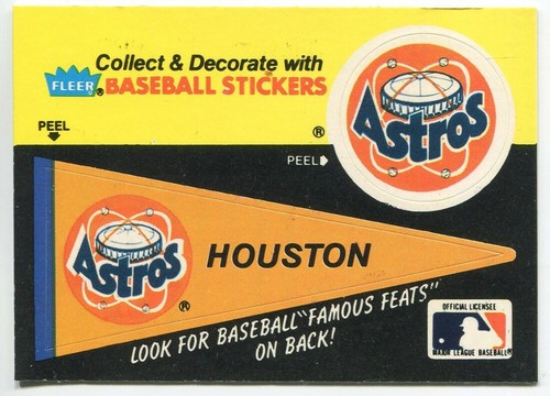 1986 Fleer Famous Feats #4 Walter Johnson Washington Senators (Astros Pennant) - Picture 2 of 2