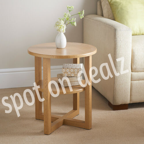 Small Side Coffee Table Lamp Plant Hallway Room Furniture Living Room Oak Finish - Picture 4 of 5