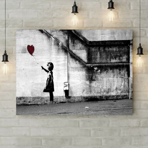 Banksy Balloon Girl There Is Always Hope - Canvas Rolled Wall Art Print - Picture 1 of 5