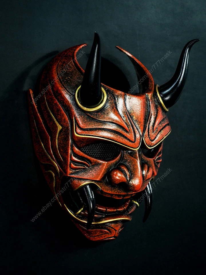 Máscara de Airsoft Oni Samurai Diablo Malvado Halloween Disfraz Juegos con disfraces Película Prop KK109 Foto 2 de 4