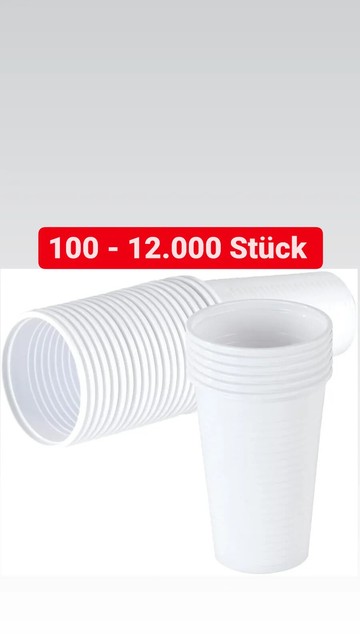 100 - 12.000 Trinkbecher Ausschankbecher Plastikbecher weiß 0 2 Liter Becher 100 - 12.000 Trinkbecher Ausschankbecher Plastikbecher weiß 0 2 Liter Becher
