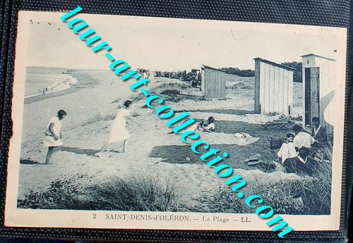 CPA ANIMÉ 17 SAINT DENIS D'OLERON LA PLAGE 1935 CARTE POSTALE MER OCEAN CHARENTE