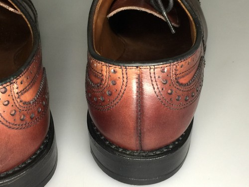 Zapatos de vestir Allen Edmonds Strand 6 C de cuero marrón punta de ala hechos en EE. UU. - Imagen 12 de 14