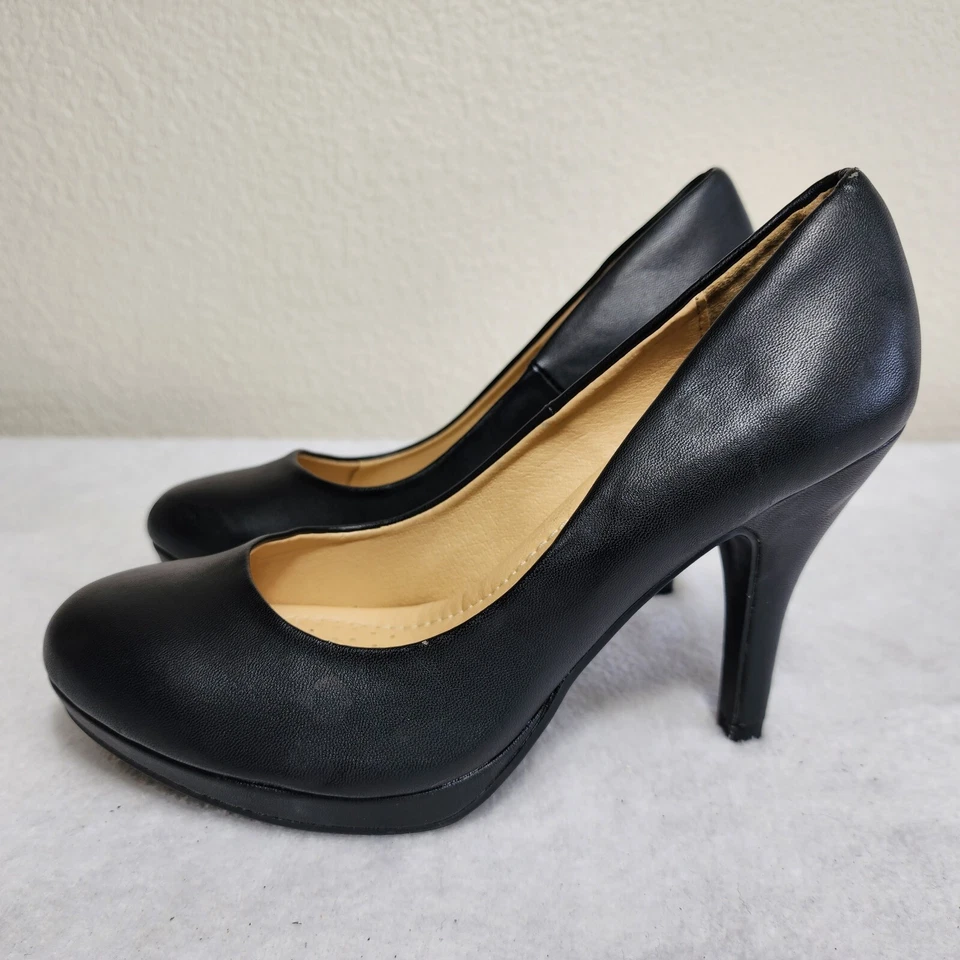 Zapatos para mujer CITY CLASIFICADOS de cuero punta redonda tacón alto bajo talla 6,5 W Foto 4 de 4
