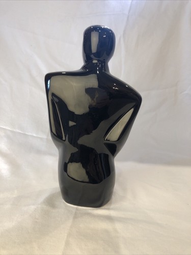 Schwarze Keramik Statue Lindsay Balkweill Stil der 80er Jahre postmoderne Dekoration - Bild 9 von 9