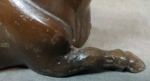Vecchia statua mucca toro in ferro metallo vintage scultura artistica - Foto 23 di 24