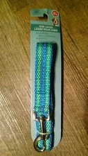 GKC 🐾 Dog Leash~XL~Extra Large~L 48"-W 1.0"~Bright Green & Blue~Reflective~New!