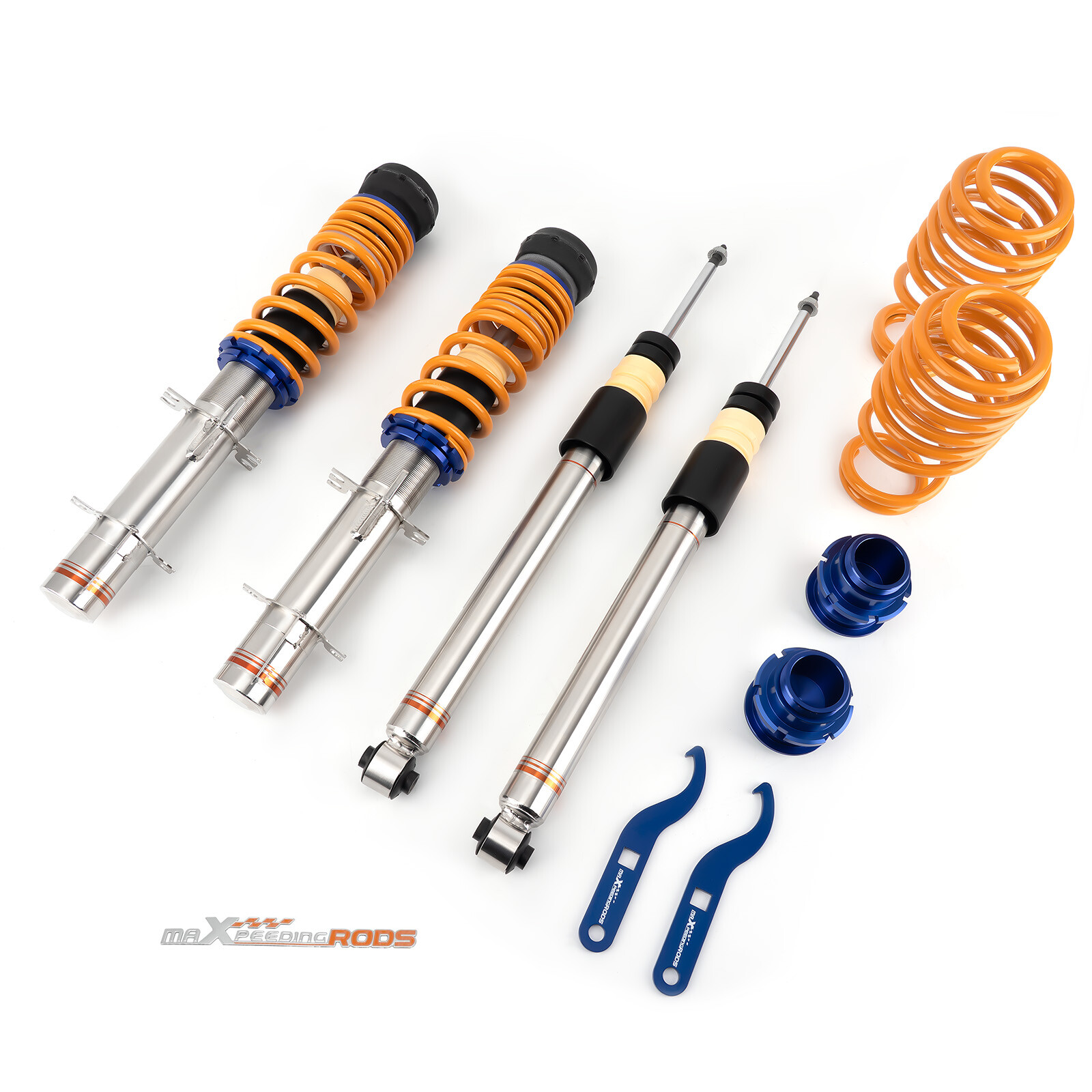 Stainless Steel Coilovers for VW Golf MK4 New Beetle 1998-10 w Front Top Mounts