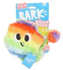 Bark 14" Snack Pack Tooty the Toot Rainbow Plush Tug Rope Fluff Squeaker Dog Toy