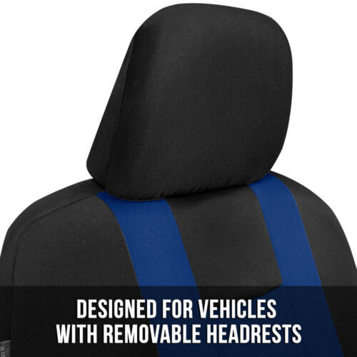 Front & Rear Bench Car Seat Covers Full Set for Auto Truck SUV Black & Blue - Bild 4 von 6