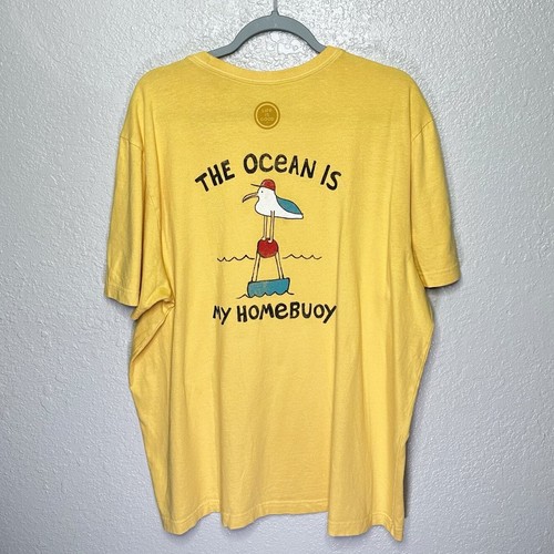 Life Is Good Men Crusher T-Shirt The Ocean is my Homebuoy Yellow XL - Picture 3 of 9