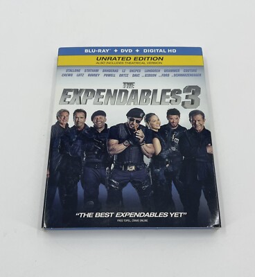 The Expendables 3 Unrated Edition (Blu-ray + DVD 2-Disc Set, 2014) W slipcover