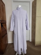 OSCAR DE LA RENTA Lavender Full Zip Long Sleeve Robe Size S/M Pockets Details