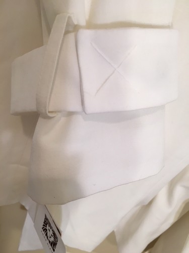 NWT Anne Klein Sz 12 White Jacket Classic Trench Lined w/Wrist Band Detail - Picture 7 of 11