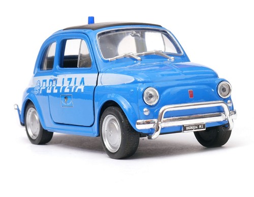 Fiat Nuova 500 Polizia Italy Police Car Model Diecast 1:34-1:39 Scale Welly - Picture 4 of 6