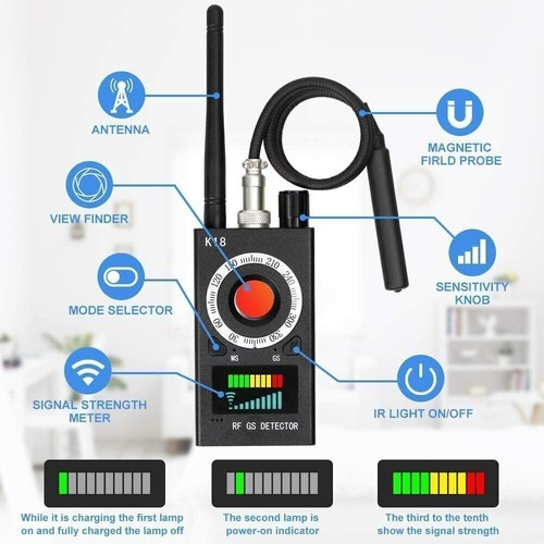 Wanzen Detektor, GPS Laser für GSM Tracker Abhörgeräte Funkkameras Wanzenfinder - Bild 5 von 12