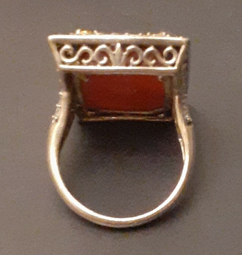 Designer Fine Red Jade Citrine CZ Gemstone Art De… - image 9