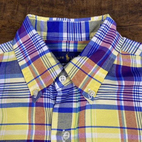 Ralph Lauren Button Down Shirt Men's Small Madras Plaid Preppy Pony Logo NWOT - Imagen 9 de 11