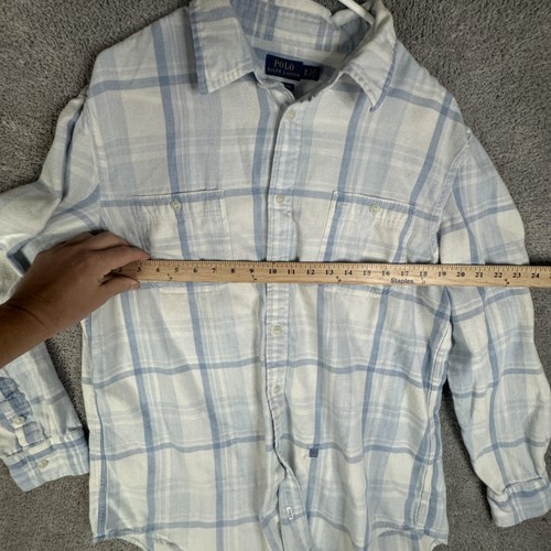 Polo Ralph Lauren Shirt Mens XL Plaid Relaxed Fit Button Down Distressed Casual - Picture 8 of 10