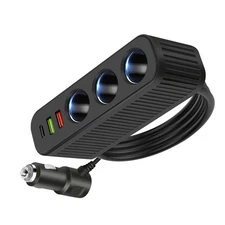 120W 3-Socket Car Cigarette Lighter Splitter Fast Charging Car Expansion Charger