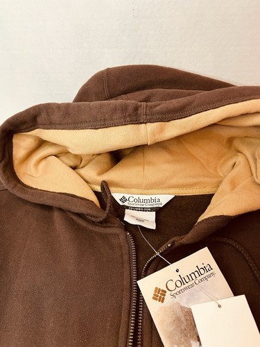Columbia Brown “Hawk” Hart Mountain Zip Sweatshirt Hooded Men’s 2XL New - Picture 8 of 15