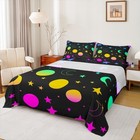 Neon Rainbow Bed Sheets Set Trippy Galaxy Queen Size Sheet Sets, Sparkling St...