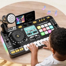 Toddlers DJ Mixer Toys, Electronic Baby Musical DJ Toys with Lights, Songs, S...