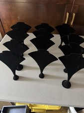 Lot of Jewelry Necklace Displays - Black Velvet Low Profile and Flat Styles