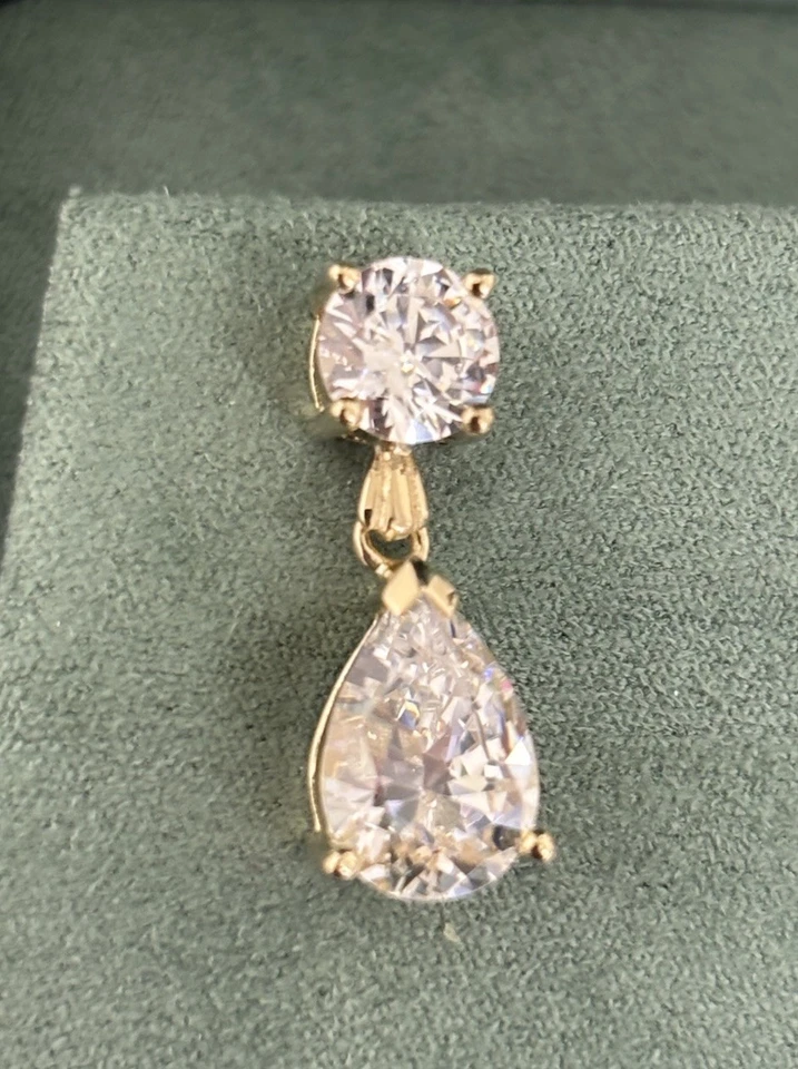 PENDIENTES CIRCONITA ORO AMARILLO 14K Foto 3 de 4