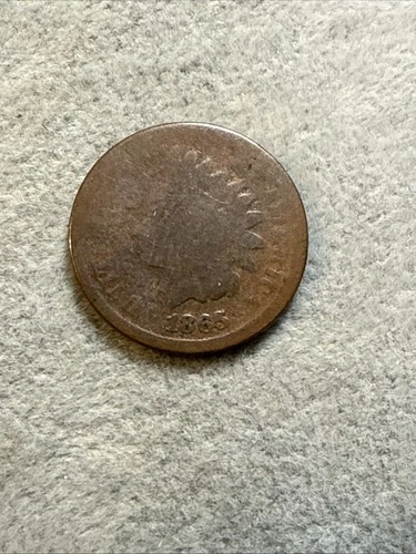 1865 Fancy 5 Indian Head Penny Cent AG Almost Good Condition Nice Coin See 7332