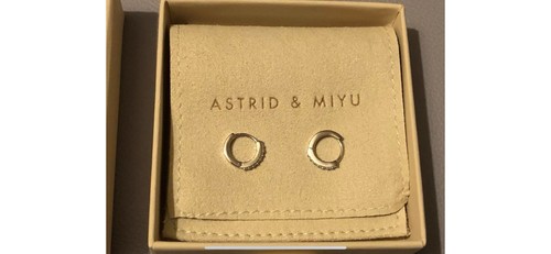 Astrid & Miyu Moonstone Huggies In Silver - Picture 2 of 3