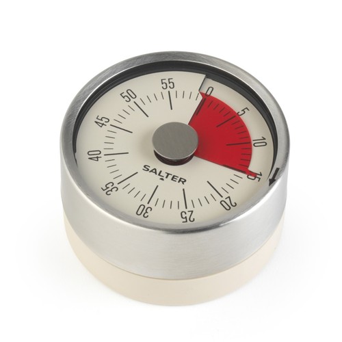 Salter Magnetic Mechanical Timer Stainless Steel 60- Minute Egg/Kitchen Timer - Picture 1 of 6