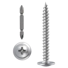 (100 pcs)#8×2" Phillips Truss Head Wood Screws Stainless Steel 410 Quick Metal S