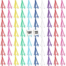 100 Pack 6 Inch Mini Easel Display Small Easels for Painting Stand Tabletop A...