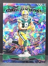 2024 Panini Prizm - Fireworks Josh Jacobs #5 Green Ice Prizm