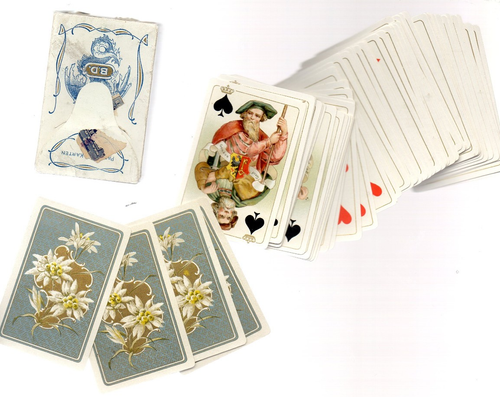 B. Dondorf Frankfurt Whist Schweizer Trachten Full Set Playing Cards 1900-10 #11 - Picture 2 of 3