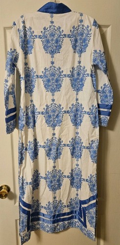 STS Sail To Sable Tunika Midikleid weiß blau Blumenmuster Strand Damen Gr. Large - Bild 2 von 7