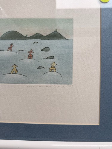 Prueba de artista enmarcada “Inuksuit” – Impresión de paisaje ártico (1990). (C29) - Imagen 3 de 5