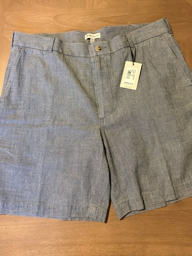 Pantalones Cortos Peter Millar Corona Artesanal Cambray Frente Plano 36x8 Azul Índigo - Imagen 3 de 8