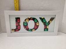 Hobby Lobby JOY Christmas Boxed Wall Art JOY in Ornaments.14” x 7”