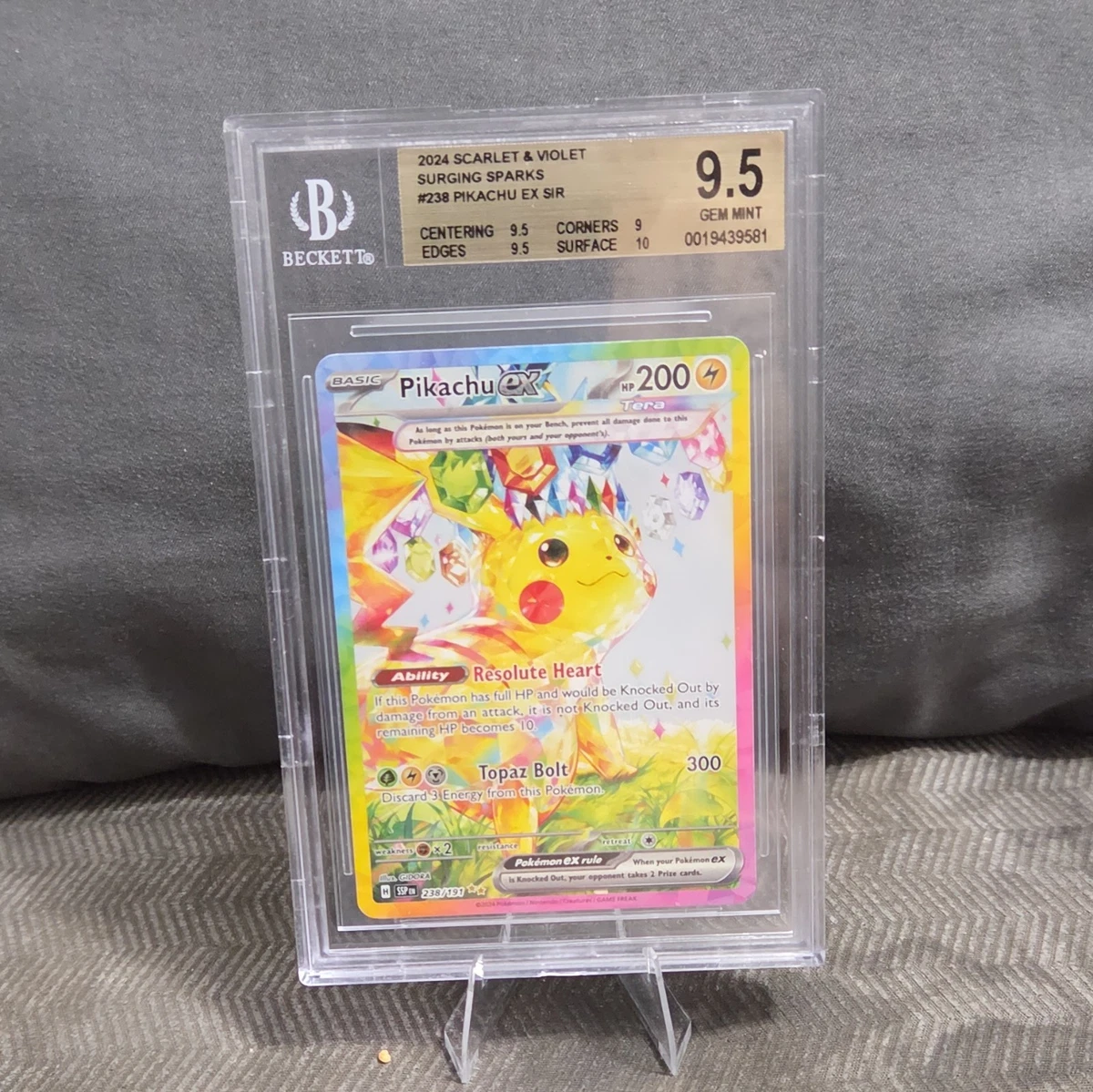 Pikachu Pokémon TCG Grade 9.5 Individual Collectible Card Game