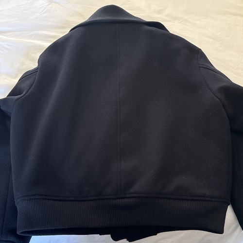 Zara Wool Jacket Navy with ribbed collar- RRP £99.99- Size Large - Picture 7 of 9