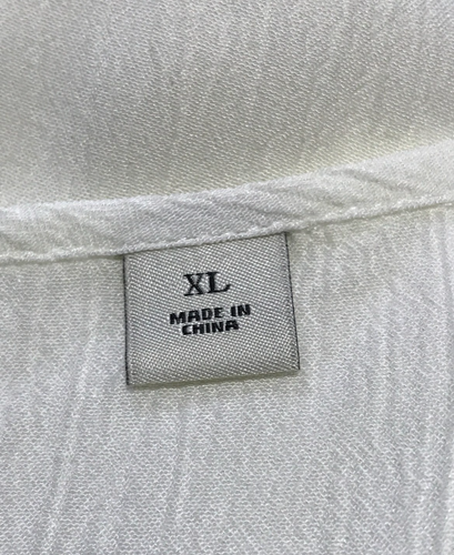 Camiseta sin mangas Scotch & Soda talla XL cuello en V en tela arrugada 100 % viscosa blanca envejecida - Imagen 6 de 16