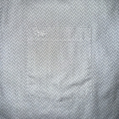 Texas Standard Short Sleeve Button Up Shirt Men’s Medium Geometric Texture Grey - Picture 2 of 6